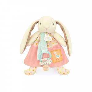 Doudou attache sucette lapin rose Doudou et compagnie