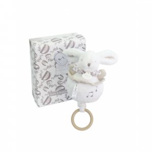 Boîte à musique lapin doudou blanc Doudou et compagnie