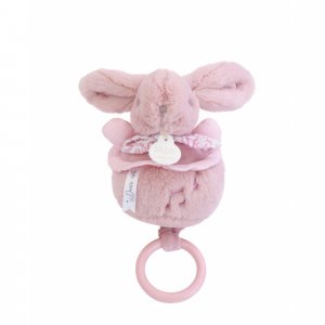 Boîte à musique lapin doudou rose Doudou et compagnie