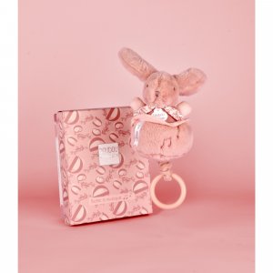Boîte à musique lapin doudou rose Doudou et compagnie