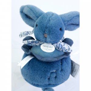 Boîte à musique lapin doudou bleu Doudou et compagnie