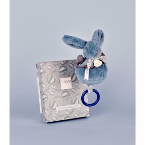 Boîte à musique lapin doudou bleu Doudou et compagnie
