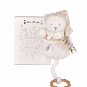 Boîte à musique ours 20 cm beige Doudou et compagnie
