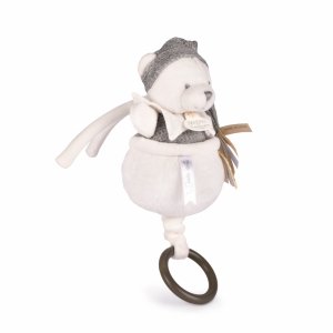 Boîte à musique ours 20 cm gris Doudou et compagnie
