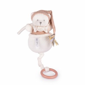 Boîte à musique ours 20 cm rose Doudou et compagnie