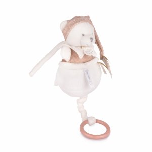 Boîte à musique ours 20 cm rose Doudou et compagnie