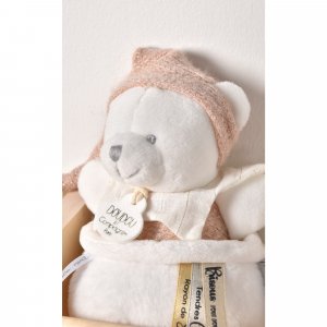 Boîte à musique ours 20 cm rose Doudou et compagnie