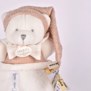 Boîte à musique ours 20 cm rose Doudou et compagnie