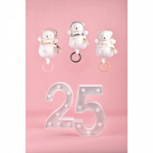 Boîte à musique ours 20 cm rose Doudou et compagnie