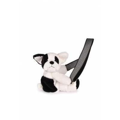 Sac bandoulière ours en peluche 30 cm black & white