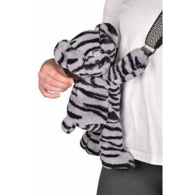 Sac bandoulière ours en peluche 30 cm zébré