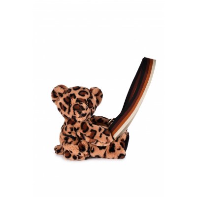 Sac bandoulière ours en peluche 30 cm léopard