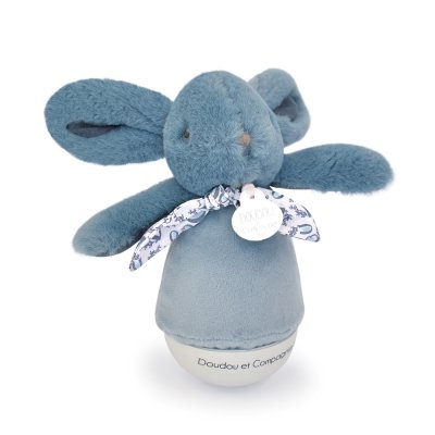 Veilleuse musicale culbuto lapin doudou bleu