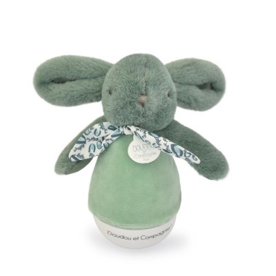 Veilleuse musicale culbuto lapin doudou vert sauge
