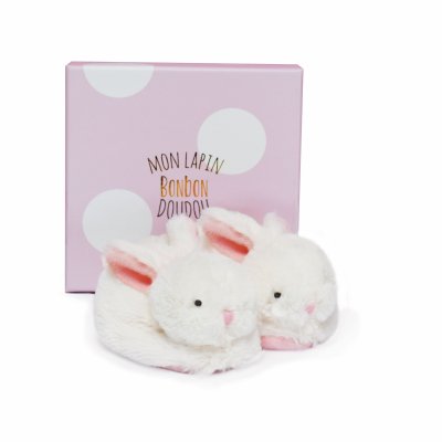 Chaussons 0-6 mois lapin bonbon rose