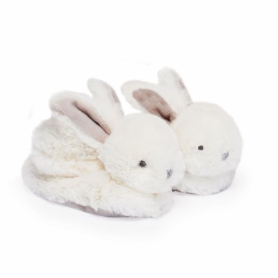 Chaussons 0-6 mois lapin bonbon taupe