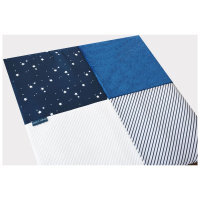 Tapis de chambre tapidou mosaïque marine / blanc