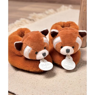 Chaussons avec hochet pour bébé unicef panda roux