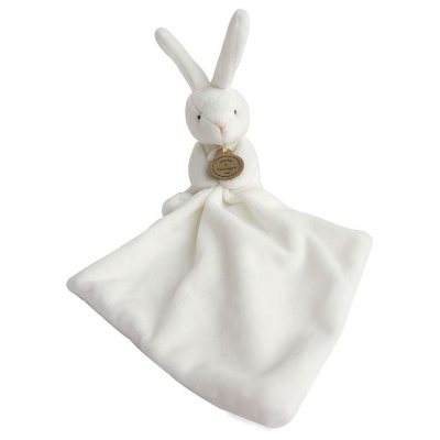 Doudou mouchoir boîte fleur lapin taupe