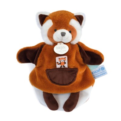 Doudou marionnette unicef panda roux