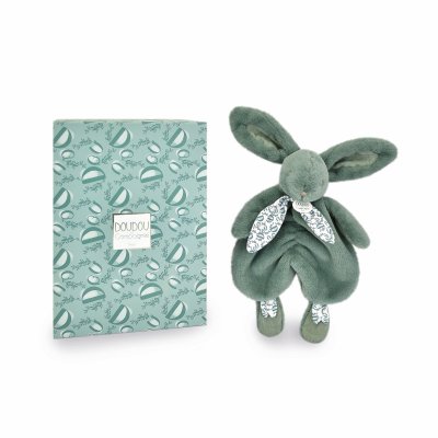 Doudou lapin vert sauge lapin doudou 29 cm