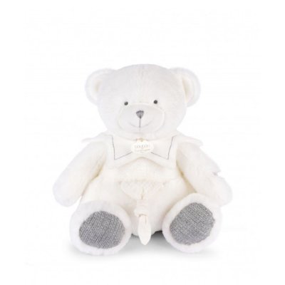 Doudou mouchoir ours 30 cm argent