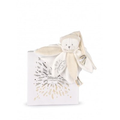 Doudou pétale plat collector ours 25 cm blanc