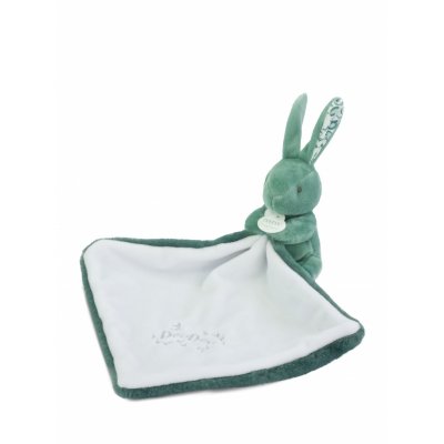 Doudou lapin mouchoir 10 cm vert sauge