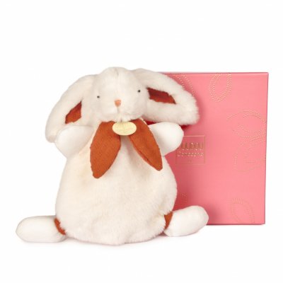 Doudou lapin bonbon 25 cm terracotta