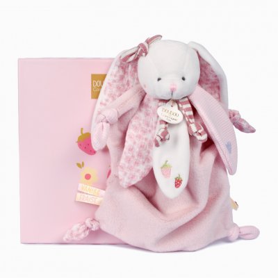 Doudou lapin 25 cm vanille fraise
