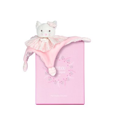 Doudou plat les chouchoux 20 cm chat