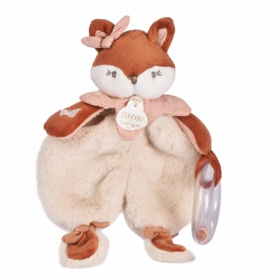 Doudou avec hochet 18 cm mina la renarde