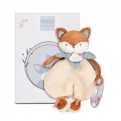 Doudou avec hochet 18 cm timo le renard