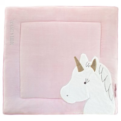 Tapis de parc 100x100 cm tapidou licorne rose
