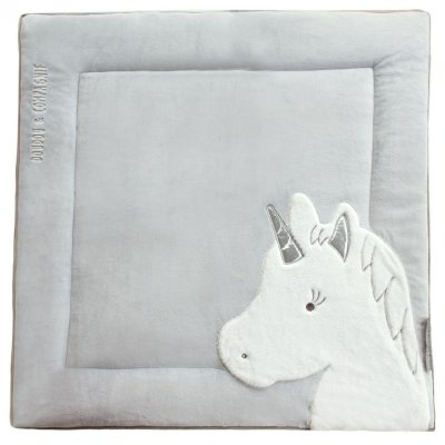 Tapis de parc 100x100 cm tapidou licorne gris