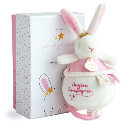 Peluche musicale perlidoudou lapin étoile rose