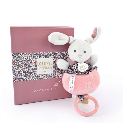 Peluche musicale boh'aime lapin rose