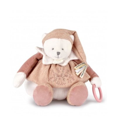 Peluche d'éveil ours 30 cm rose