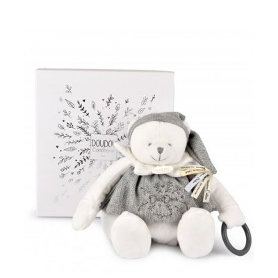 Peluche d'éveil ours 30 cm argent