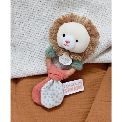 Hochet couleurs savane lion