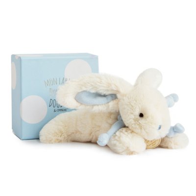 Peluche bébé lapin bonbon 20 cm bleu