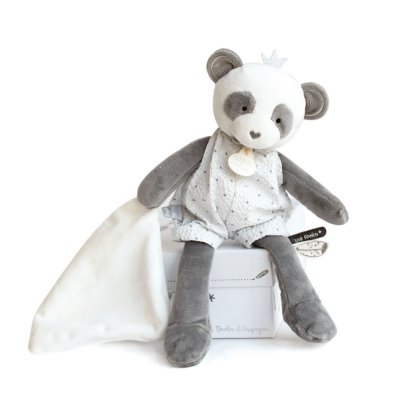 Peluche bébé pantin avec doudou panda attrape-rêve