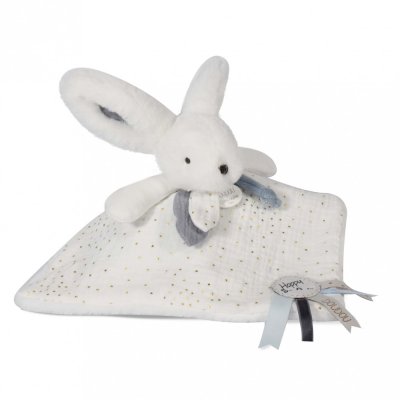 Doudou happy glossy pompon blanc