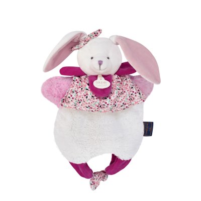 Doudou amusette lapin cerise