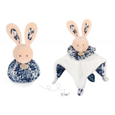 Doudou boule lapin blanc 3 en 1