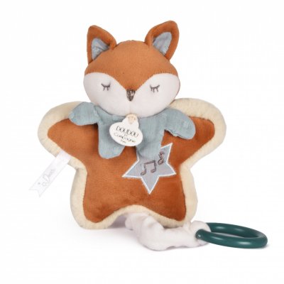 Boîte à musique doudou 16 cm timo le renard