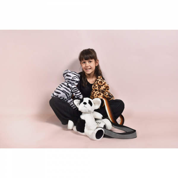 Sac bandoulière ours en peluche 30 cm léopard Doudou et compagnie