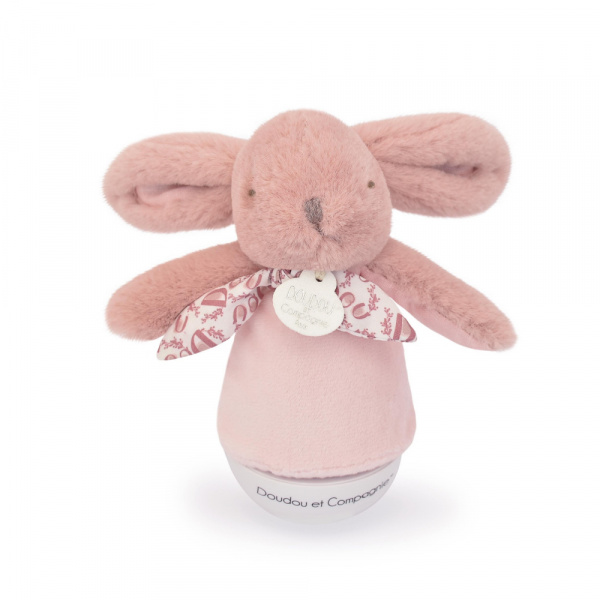 Veilleuse musicale culbuto lapin doudou rose Doudou et compagnie
