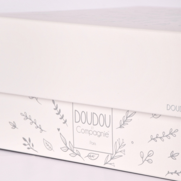 Veilleuse peluche musicale à projection d'étoiles ours blanc Doudou et compagnie