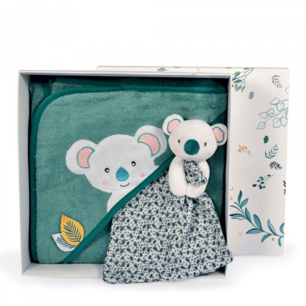 Coffret cape de bain et doudou yoca le koala Doudou et compagnie